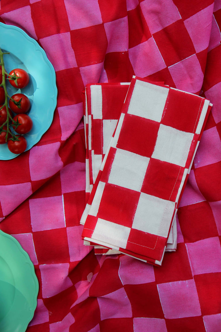Napkins / Red Checkerboard Set of 4