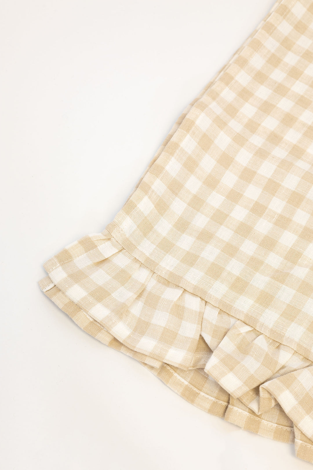 Ruffle Linen T-Towel / Natural Gingham