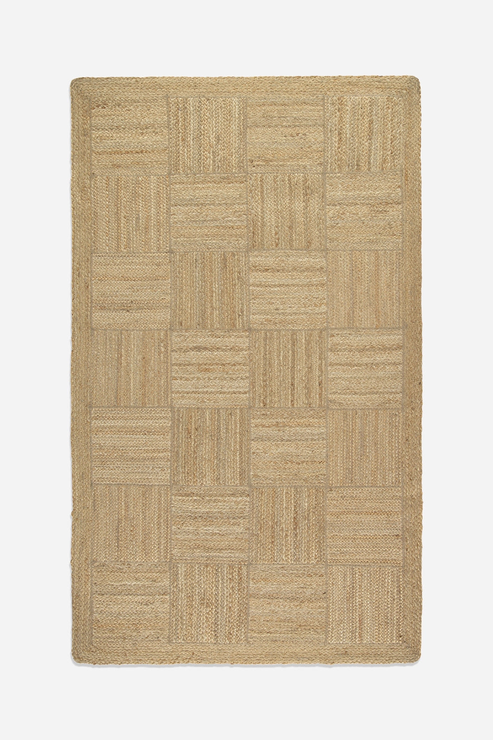 Natural Jute Tile Rug  Rectangle - Domestic Science Home
