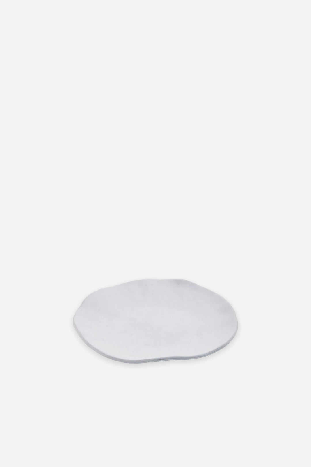 White circular object on a white background