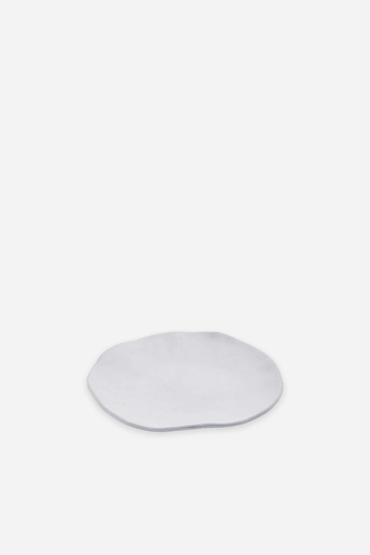 White circular object on a white background