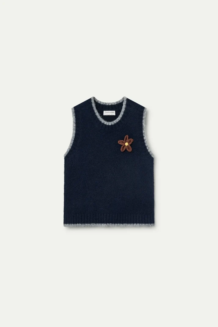CF Navy Vest Flower
