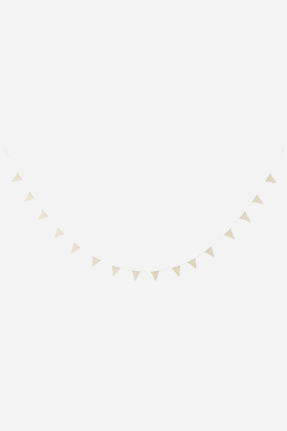 Beige garland in front of white back ground