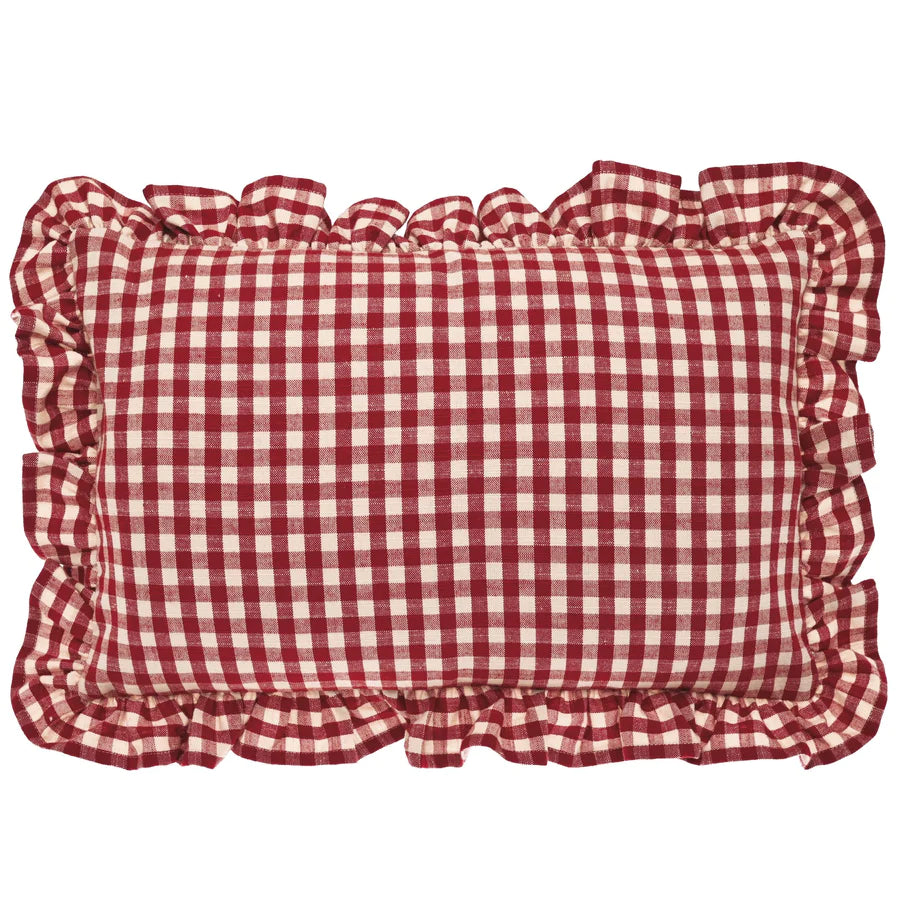 Cushion Rectangle / Gingham Red