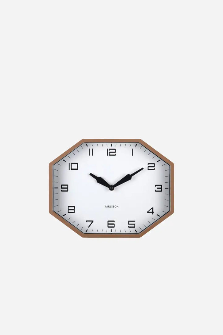 Wall clock Modern Factory Octagon Brown