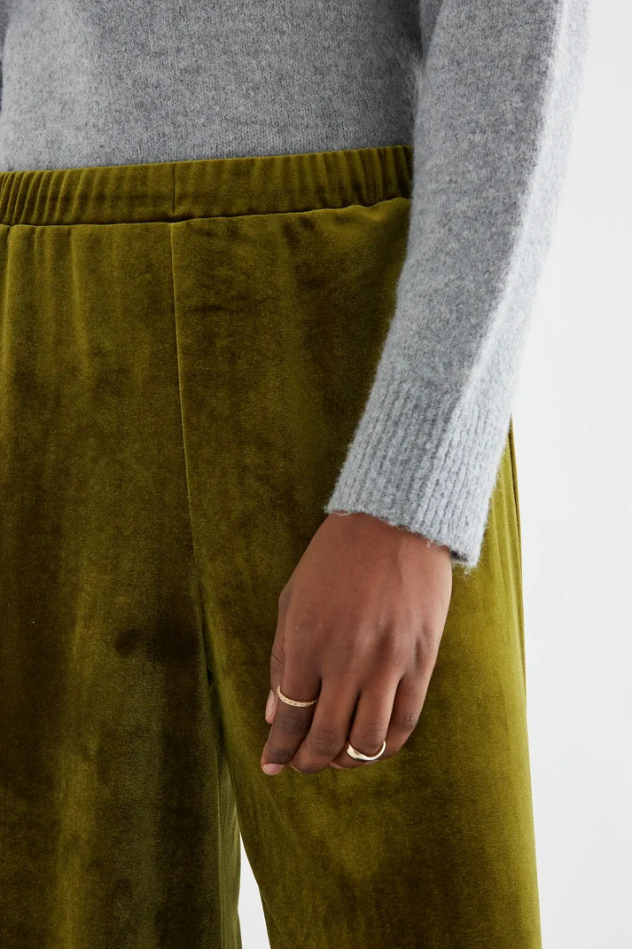 Olive Green Velvet Trousers