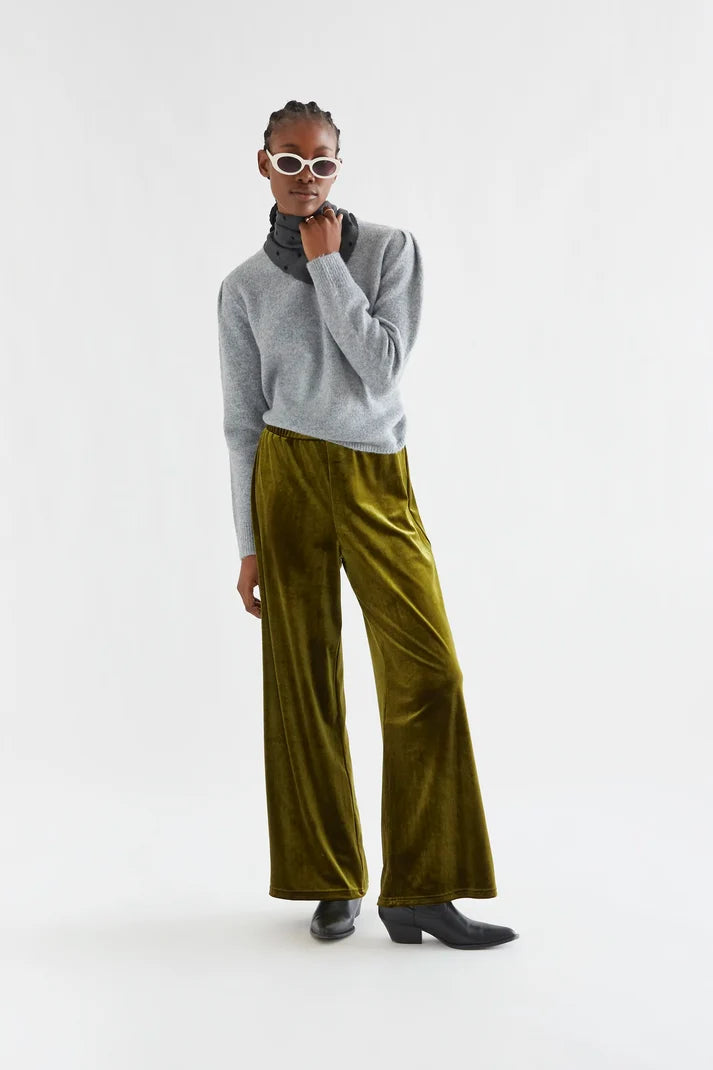 Olive Green Velvet Trousers