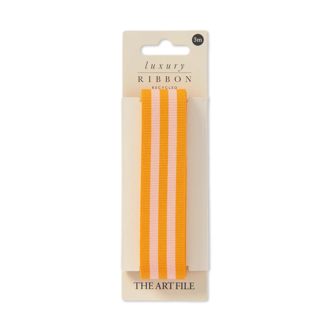 3M Luxury Ribbon Tangerine Stripe