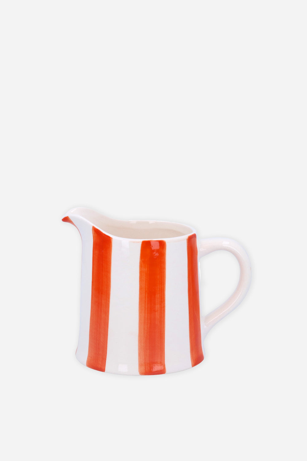 Stripe Stoneware Creamer Jug / Orange