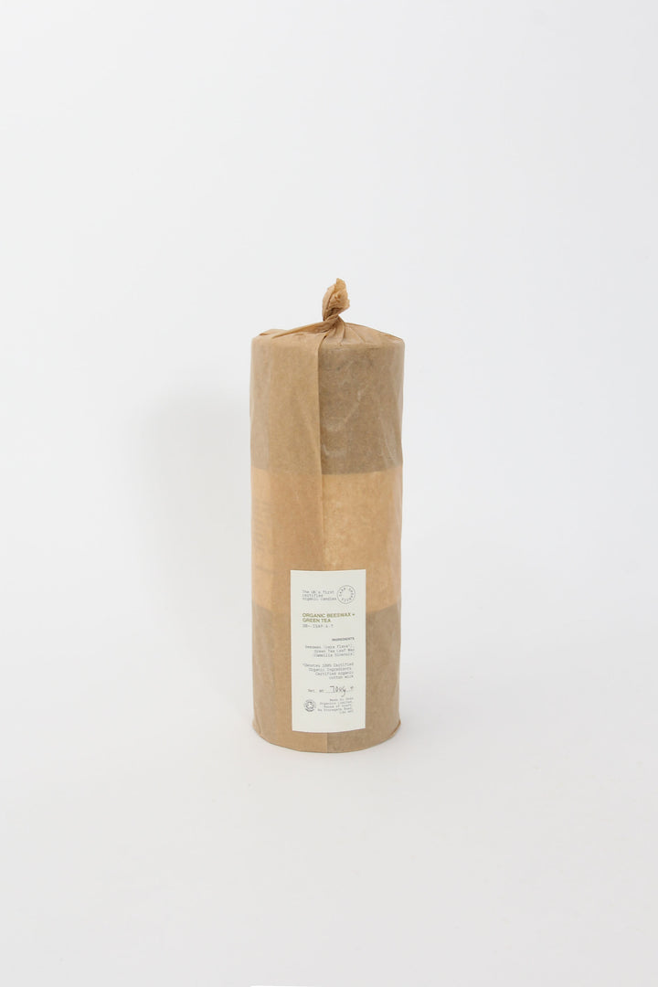 Organic Beeswax Pillar 19 x 7.5cm / Green Tea