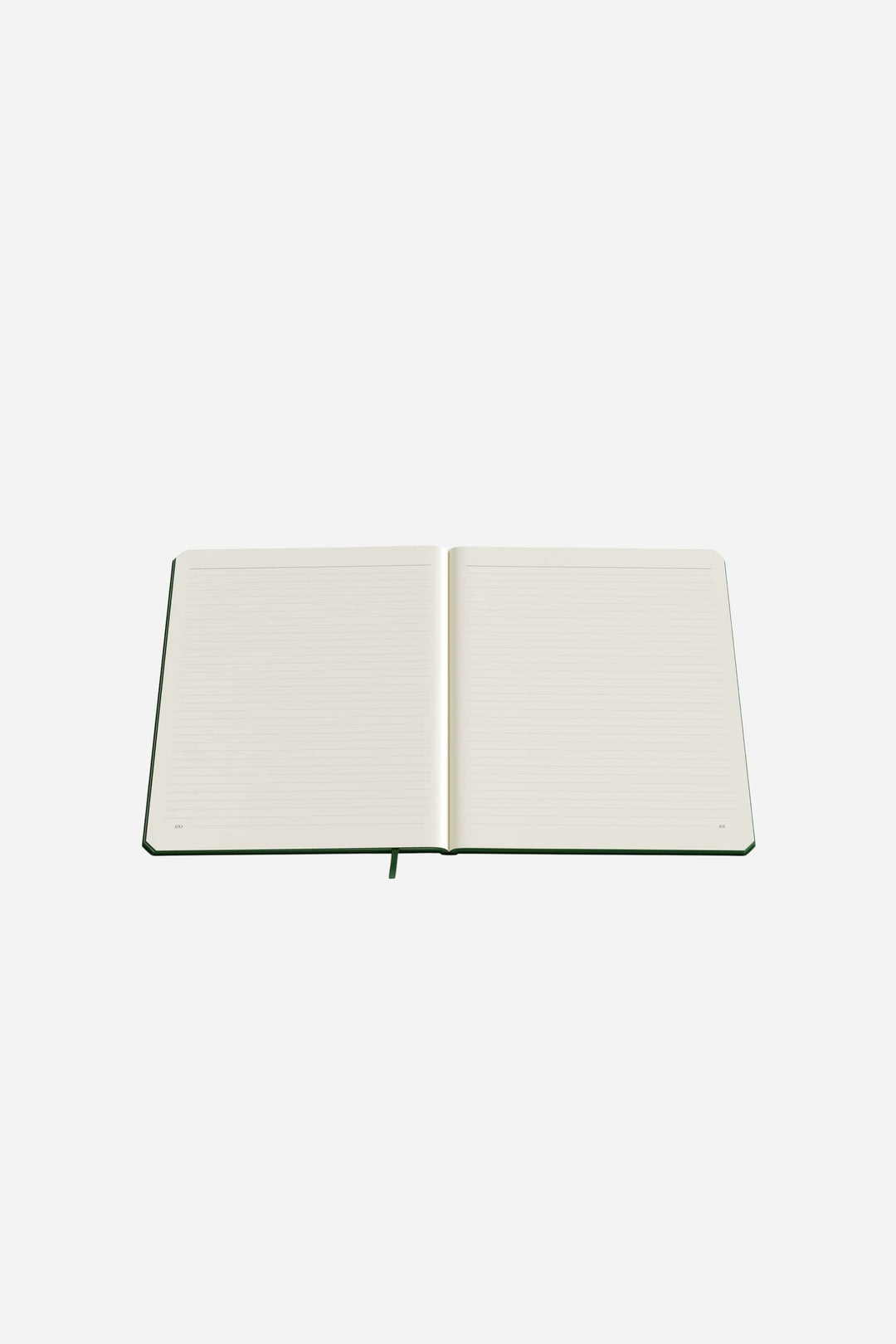 lined notebook on white background