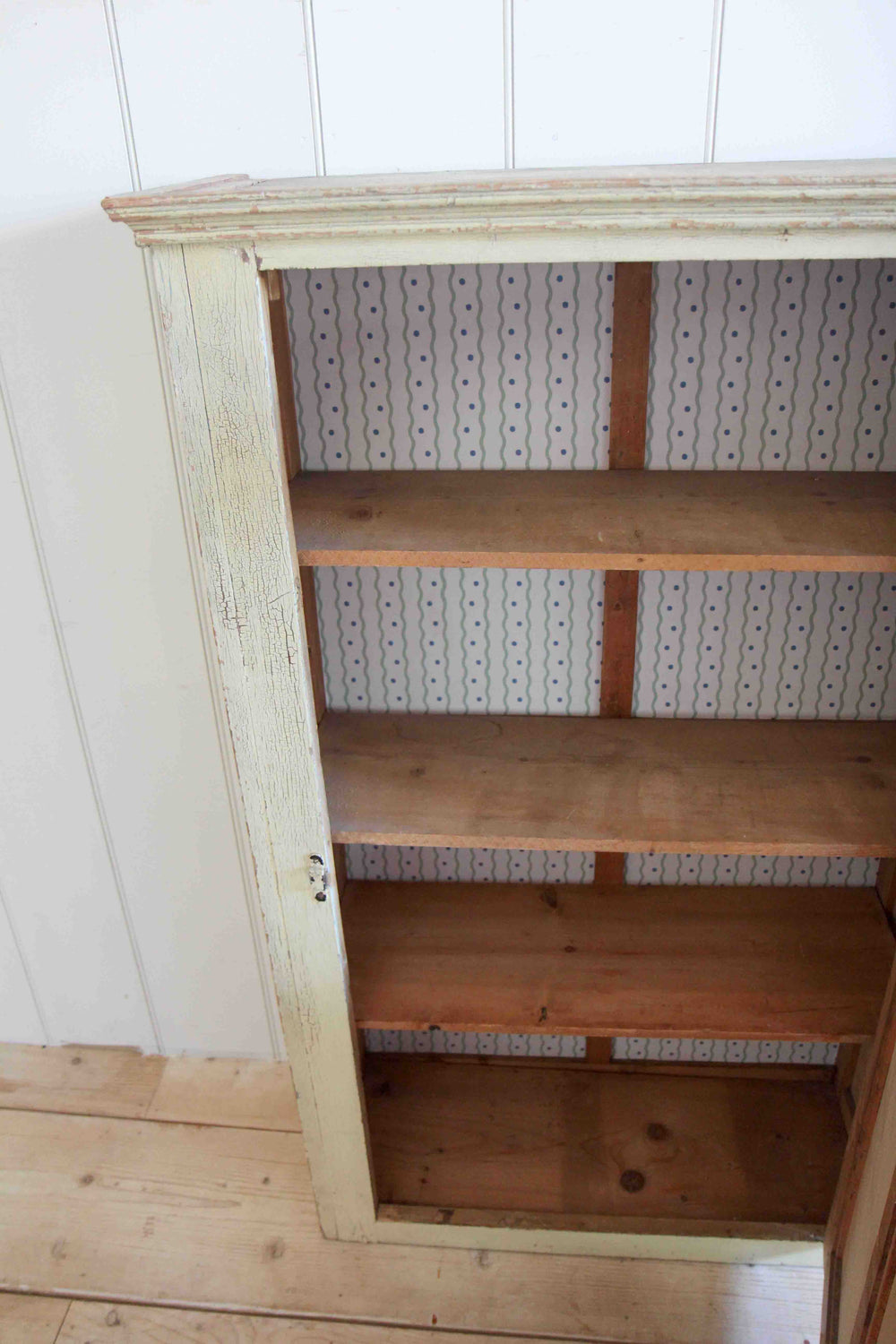 yellow painted vintage cupboard