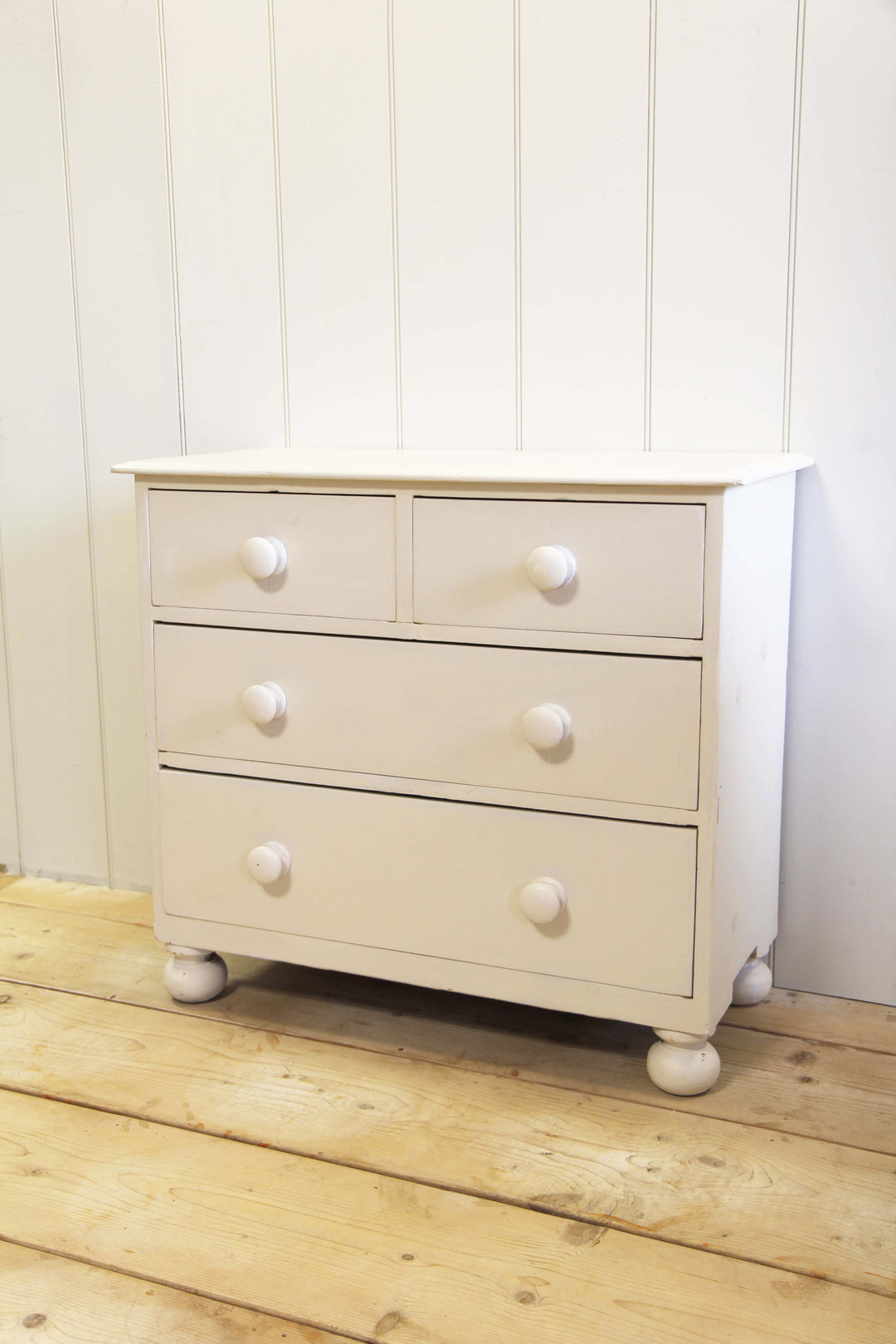 Painted Chest of Drawers on Bun Feet