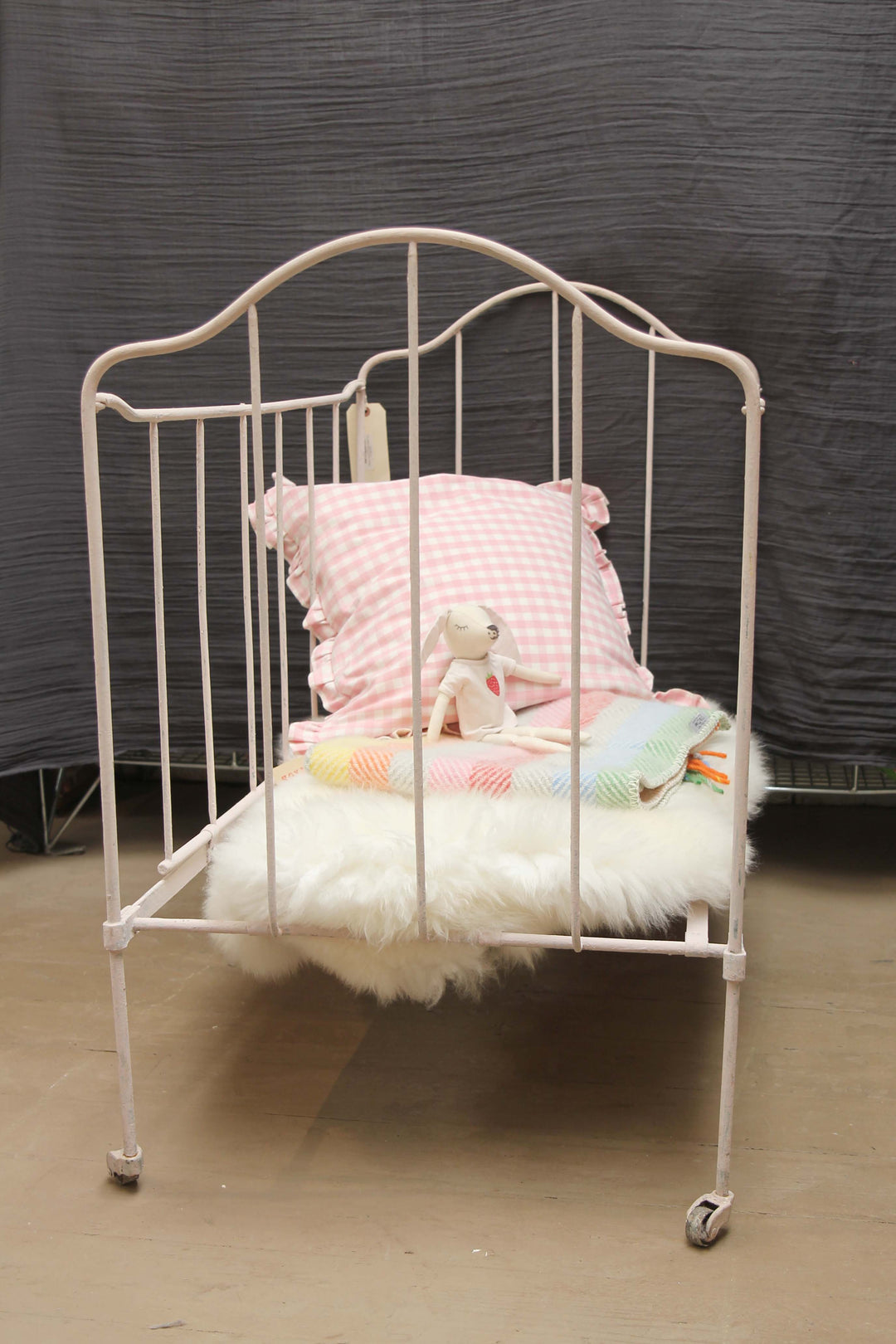 Antique French Child's Metal Cot