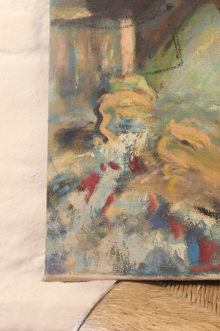 Abstract painting on a textured surface