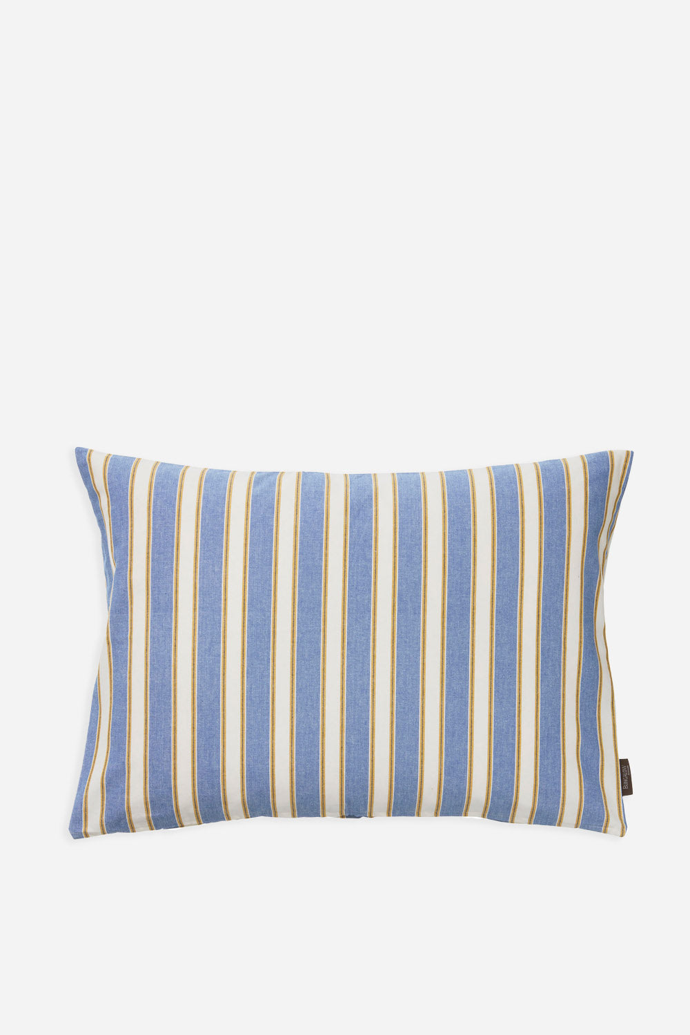 palermo striped cushion in azur blue and white stripe
