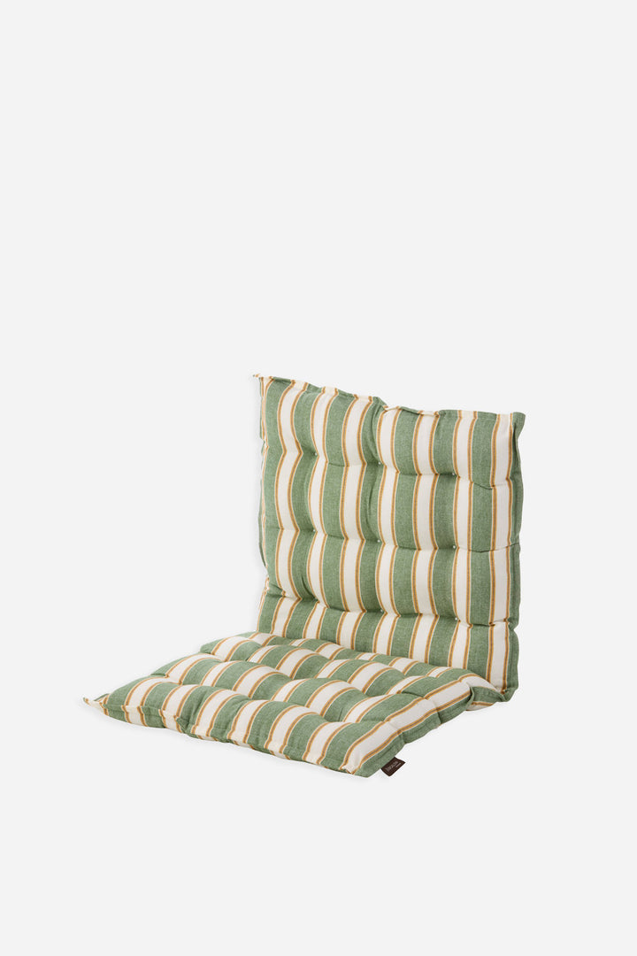 green and white double seat cushion
