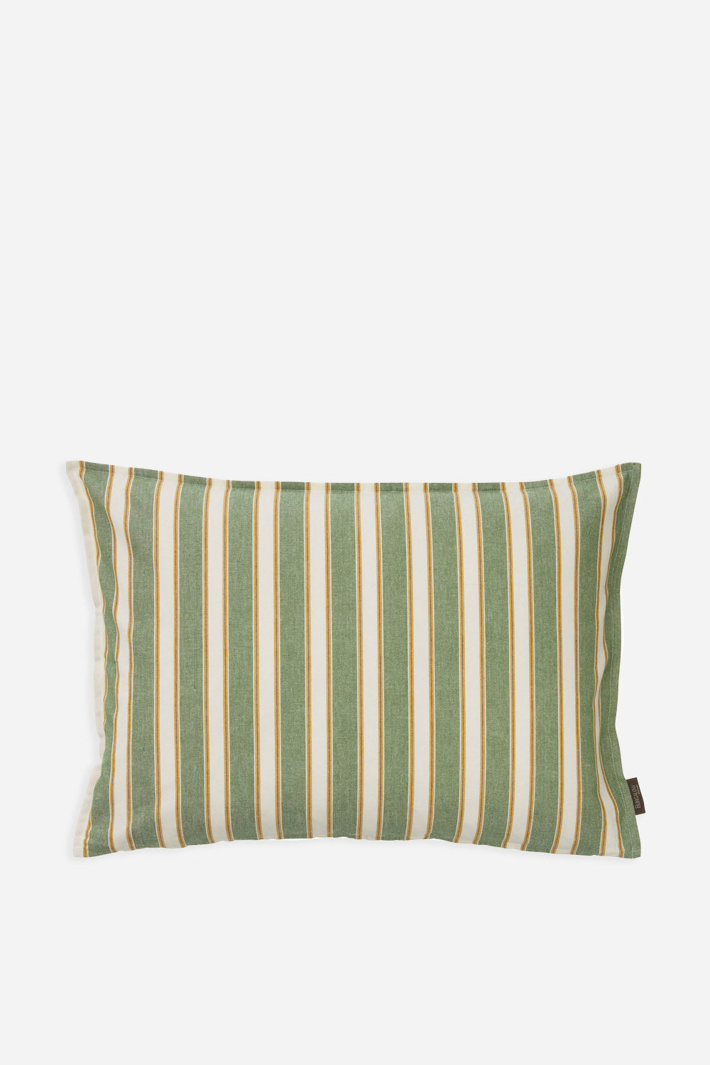 palermo green and white striped cotton oblong cushion