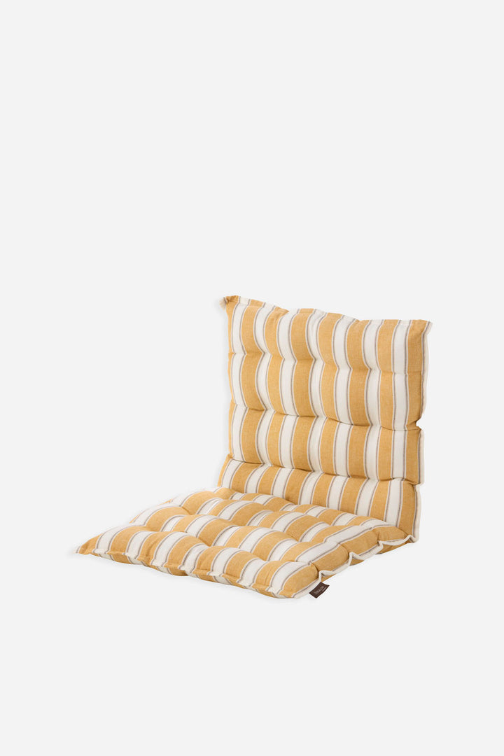 yellow and white cotton double seat cushion