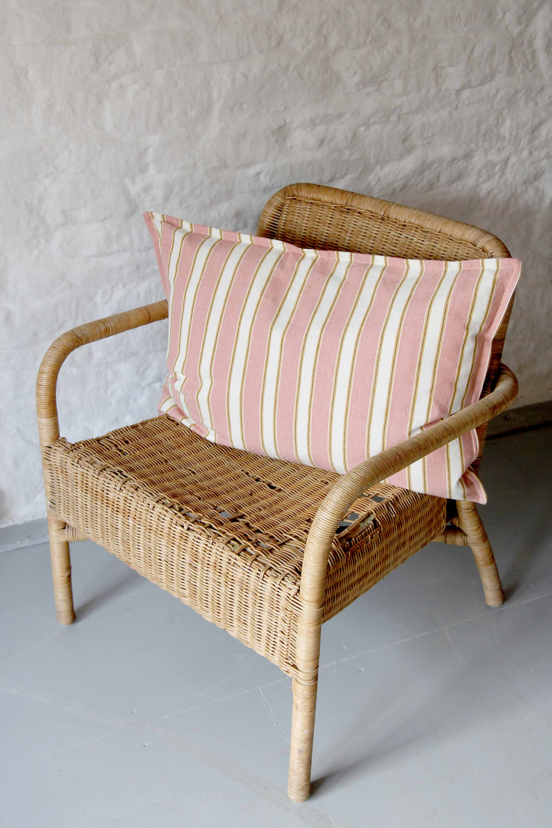 palermo rose striped oblong garden cushion on chair