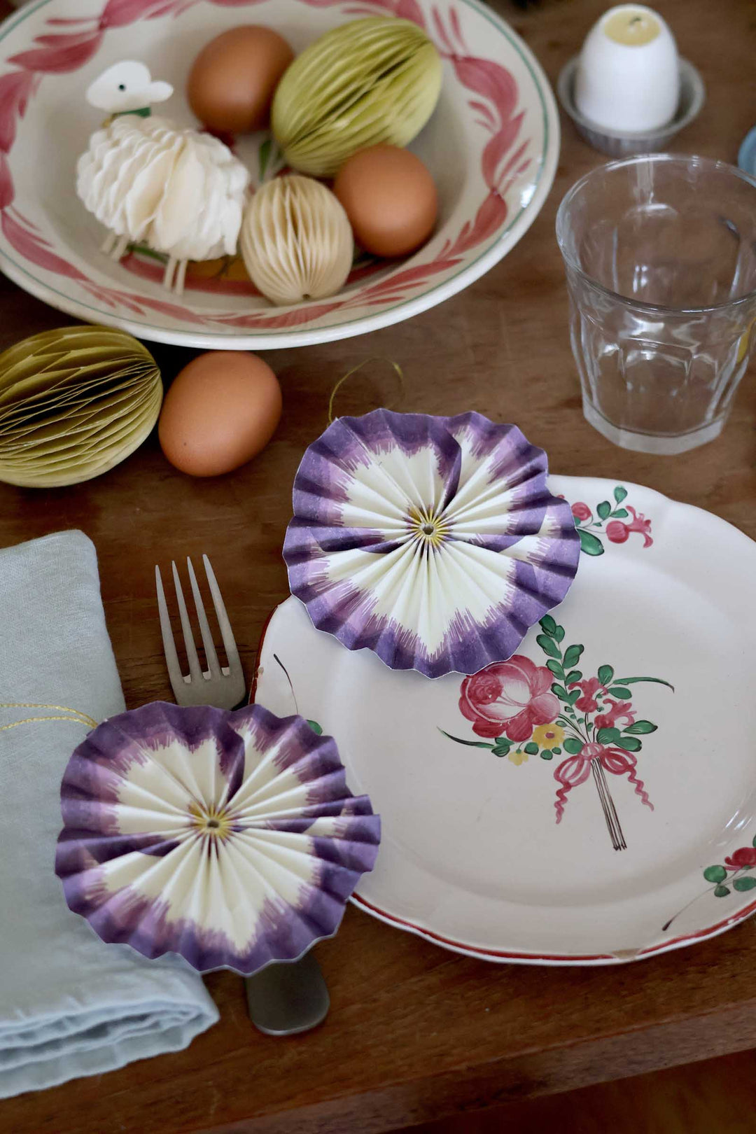 Paper Rosette Flower 11cm / Purple