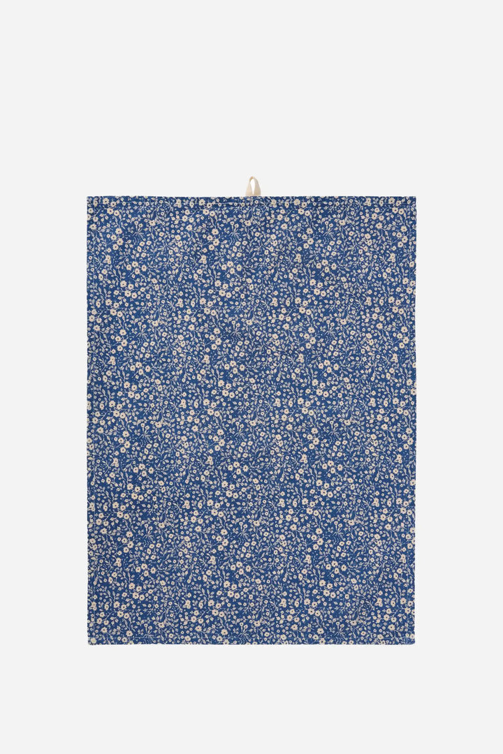 Floral patterned t-towel on a white background
