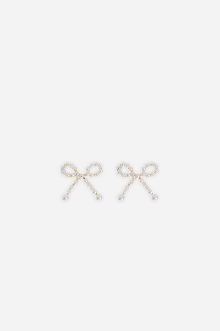 Juliette Pearl Bow Stud Earrings