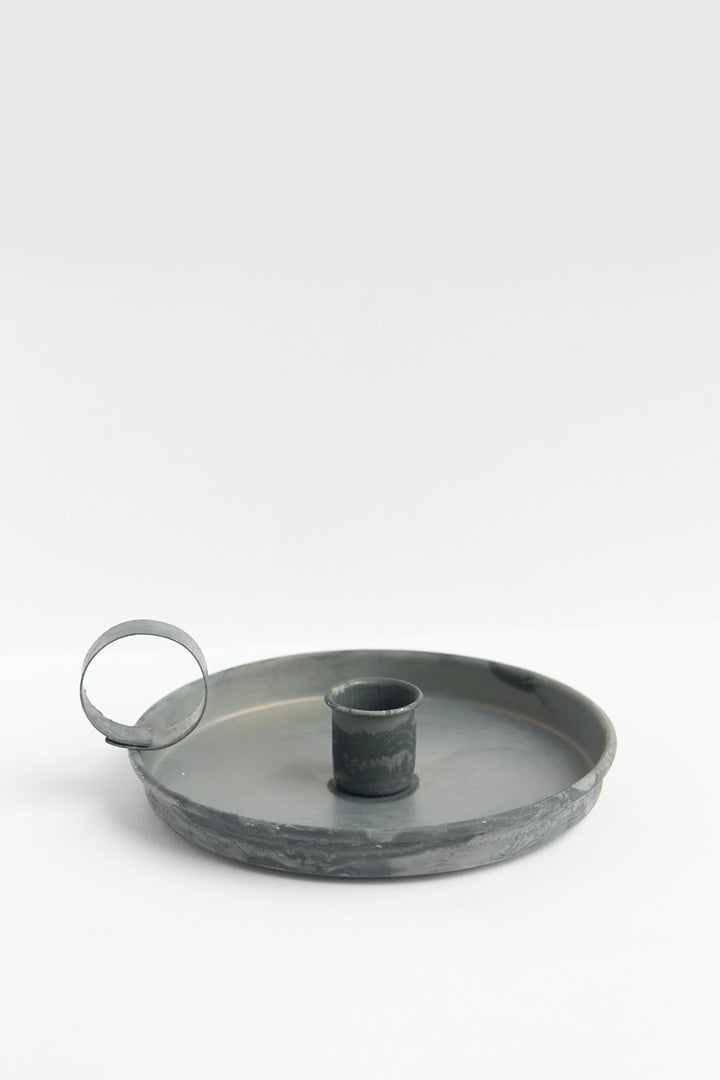 Zinc Candle Holder with Handle