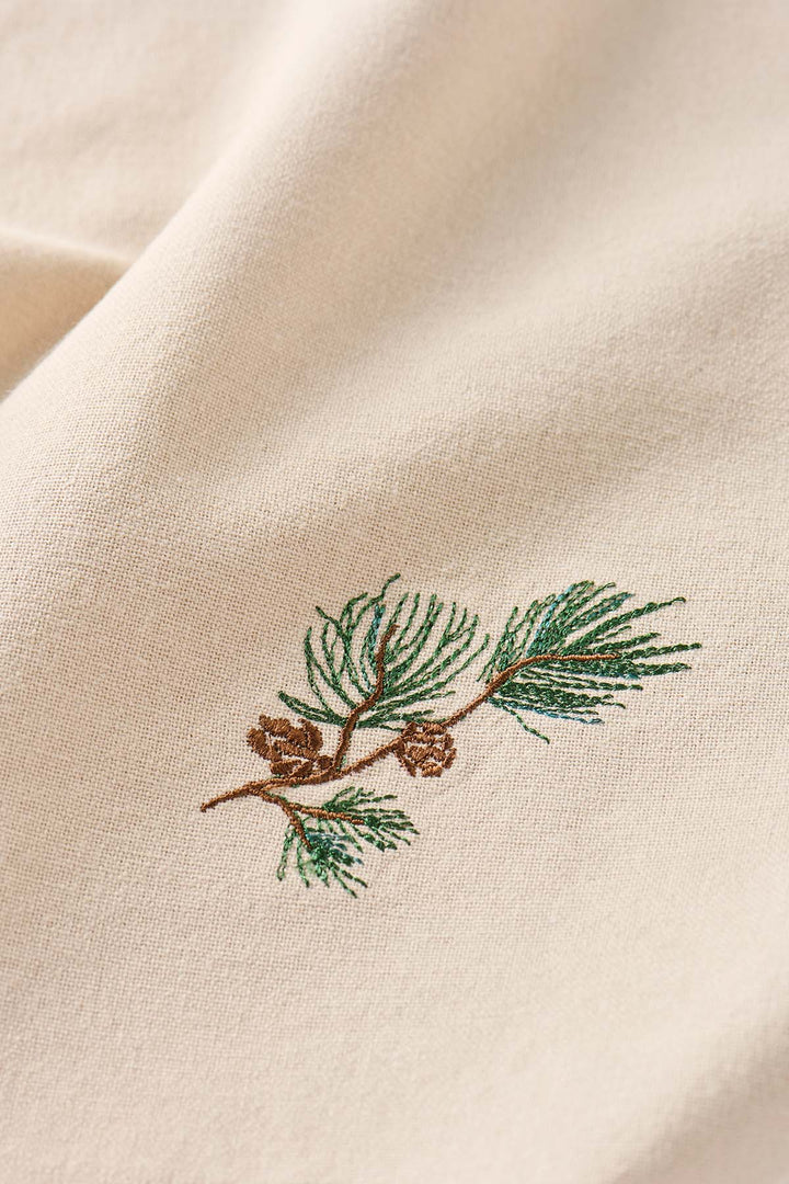 Embroidered Cotton Napkin / Pine Cone