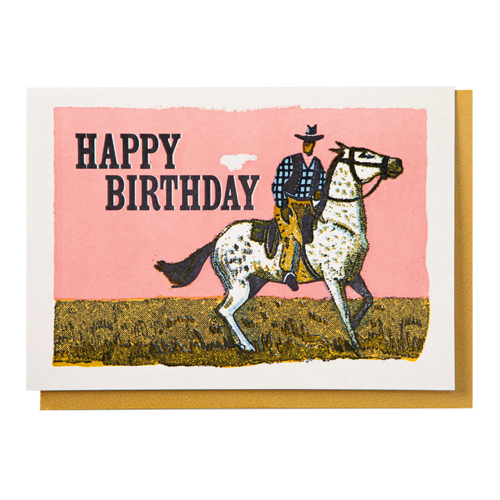 Pink Cowboy Birthday Card