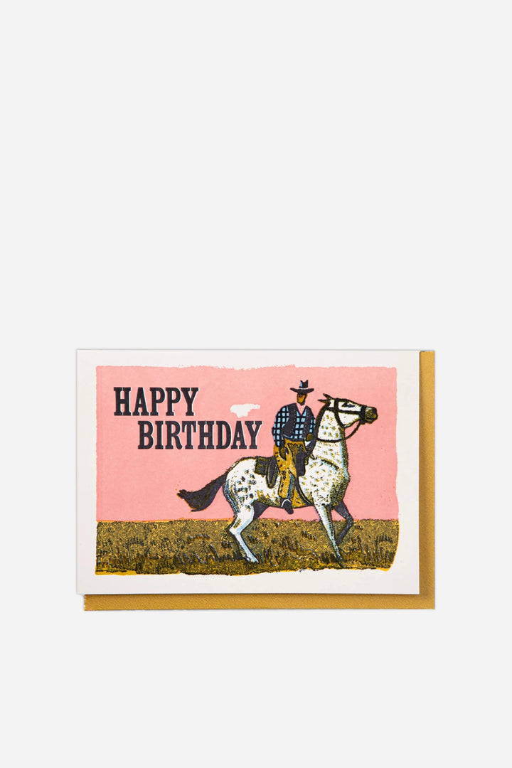 Pink Cowboy Birthday Card