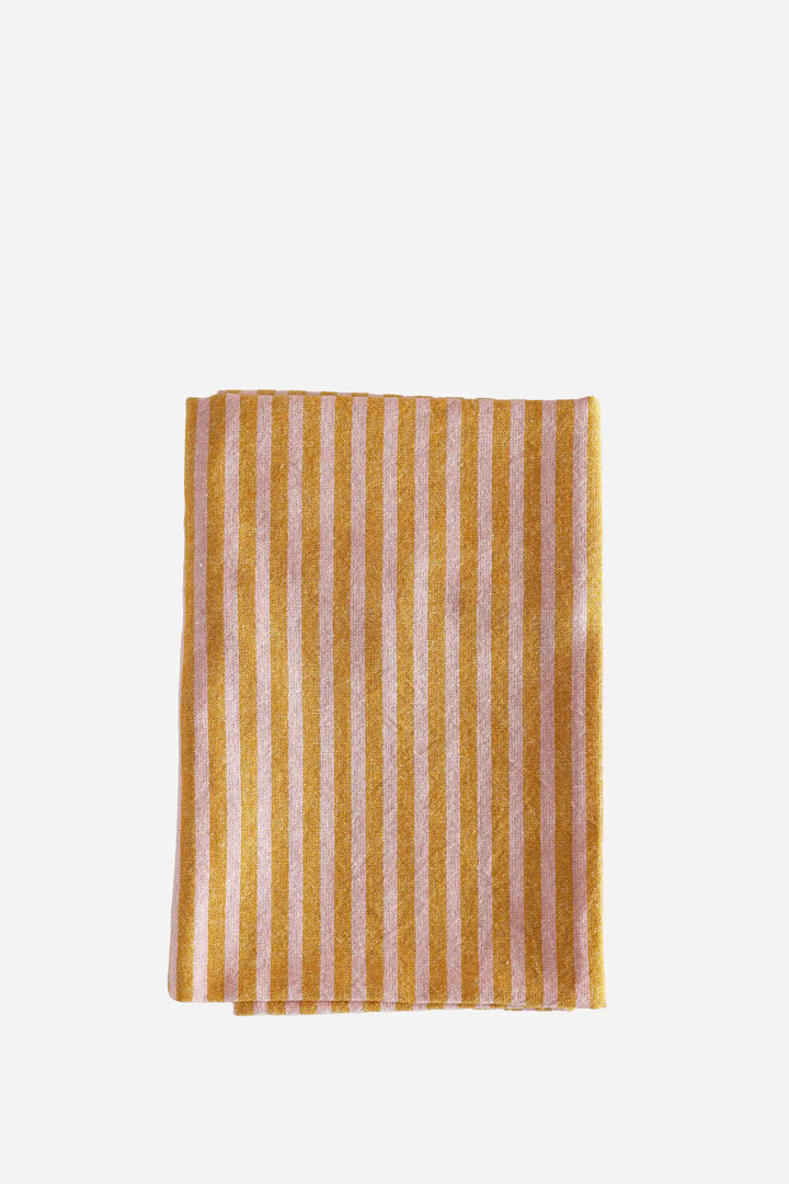 T-Towel Linea Mustard and Pink Thin Stripes