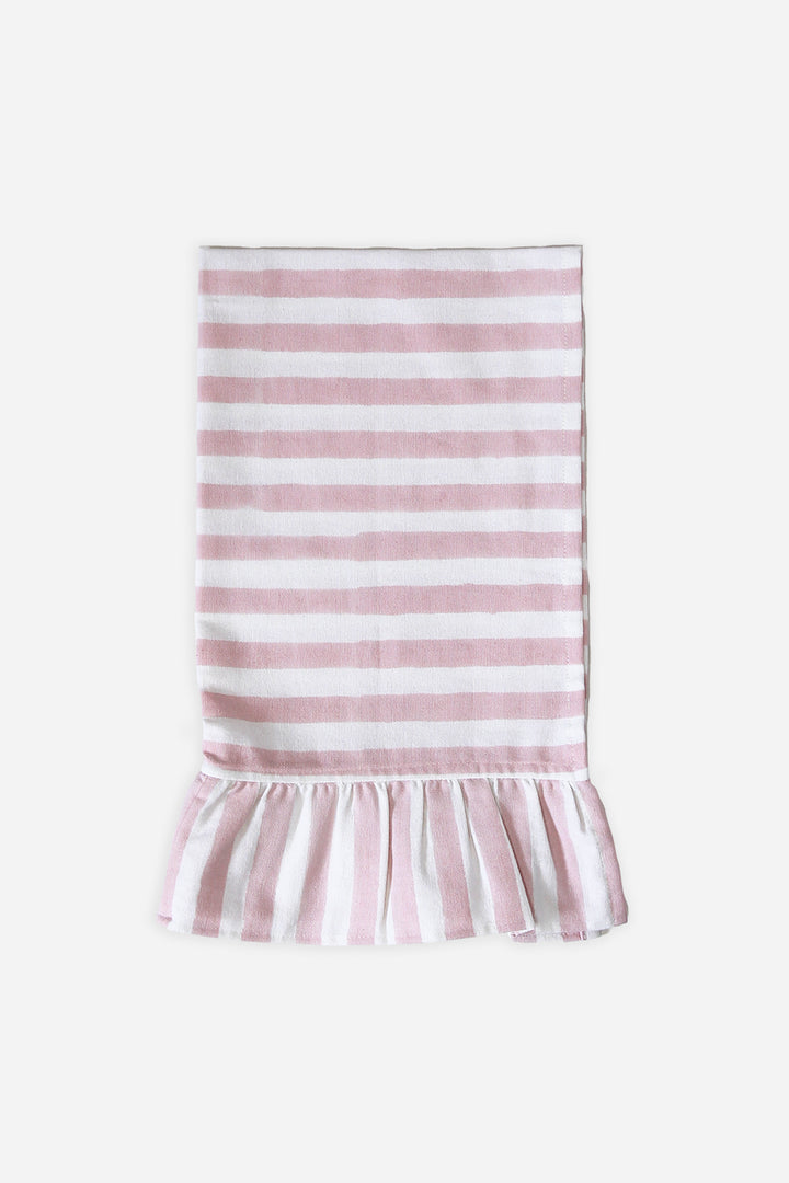 Ruffle Stripe T-Towel / Pale Pink