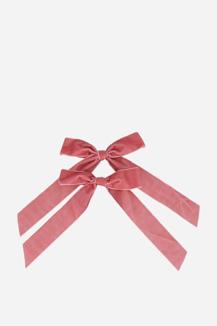 Dusky Pink Velvet Bows / Pack 2