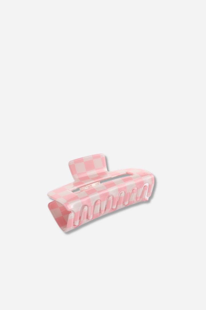 Medium Checkered Claw / Pink
