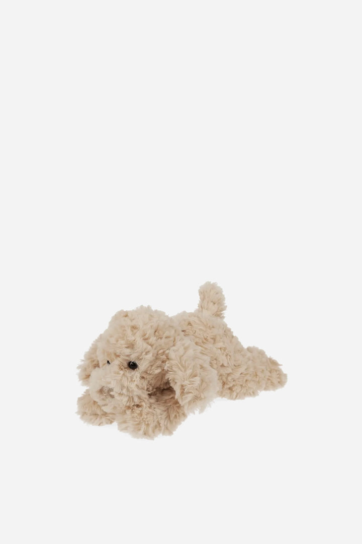 Plush toy dog on a white background