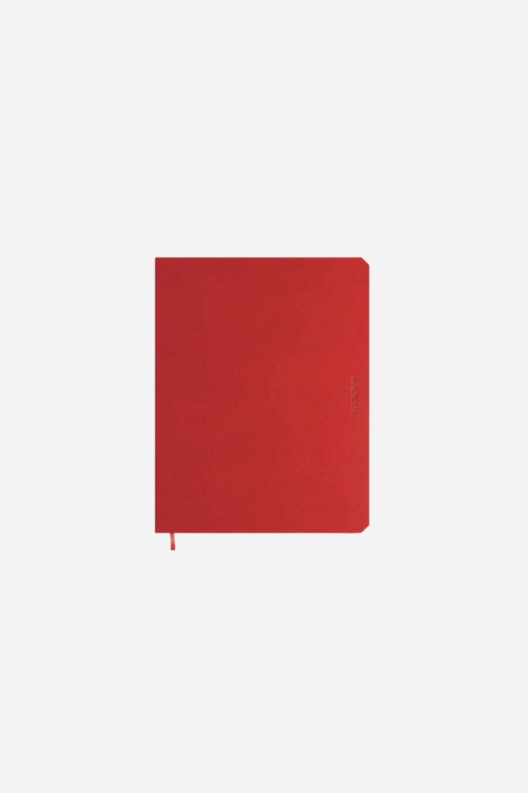 red notebook on white background