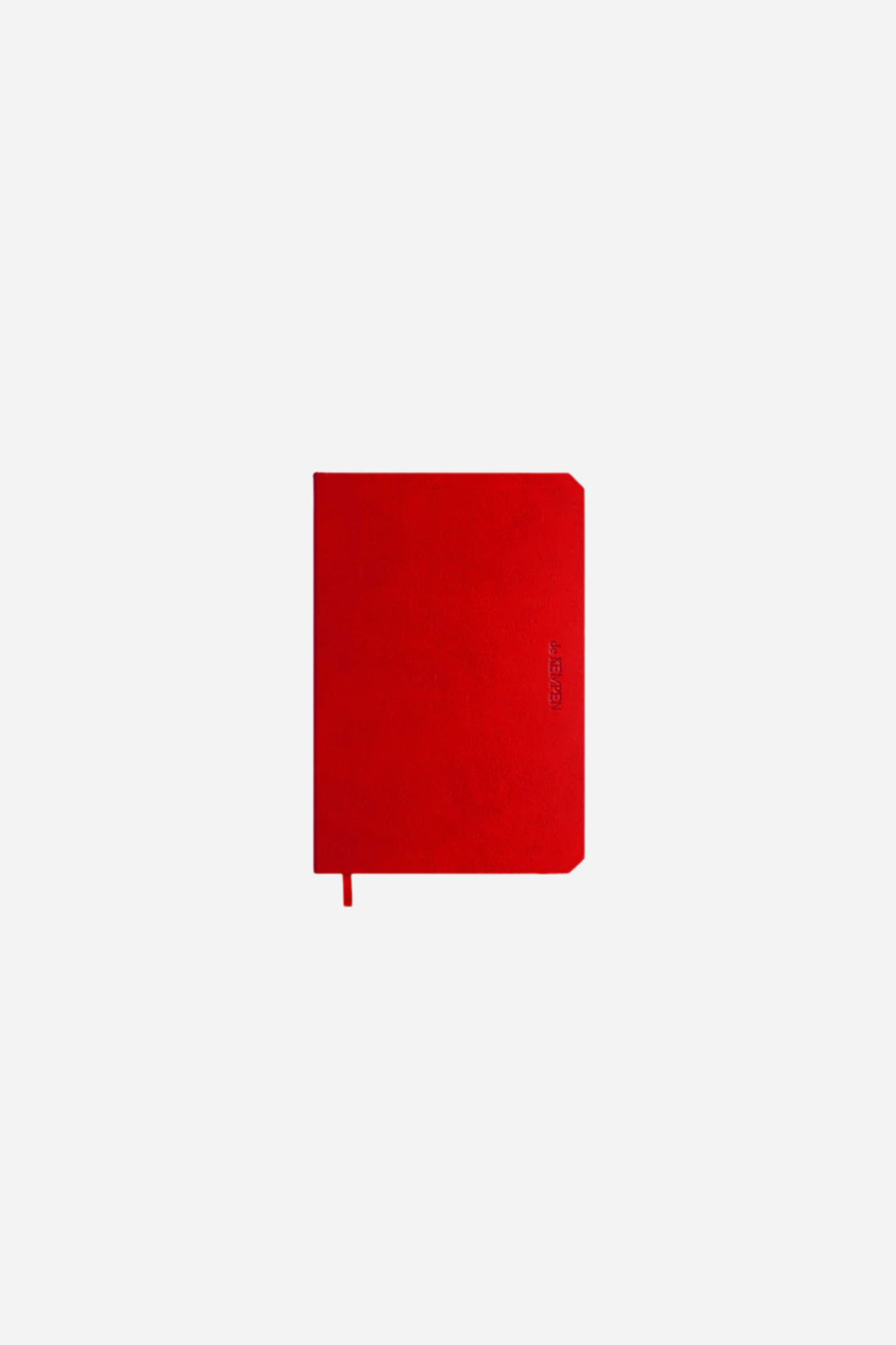 red notebook on white back round