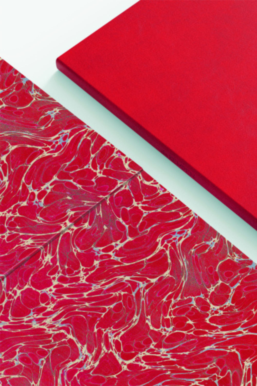 geometric print next to notebook