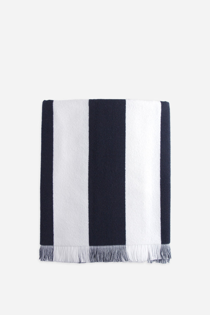 porto navy and white beach towel