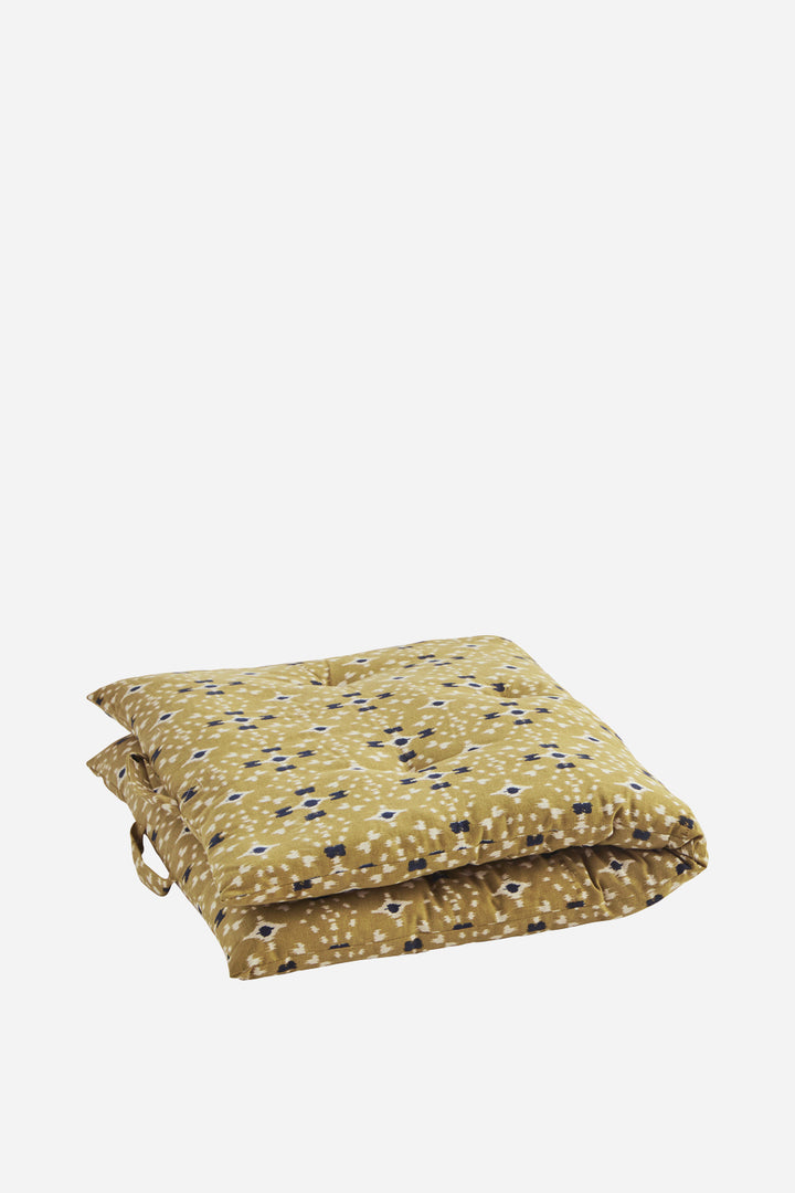 Printed Cotton Mattress 60x100cm / Mustard White Dk Blue