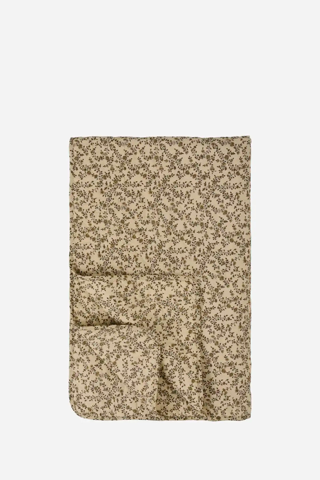 Quilt Cream W/Brown Flower Vines