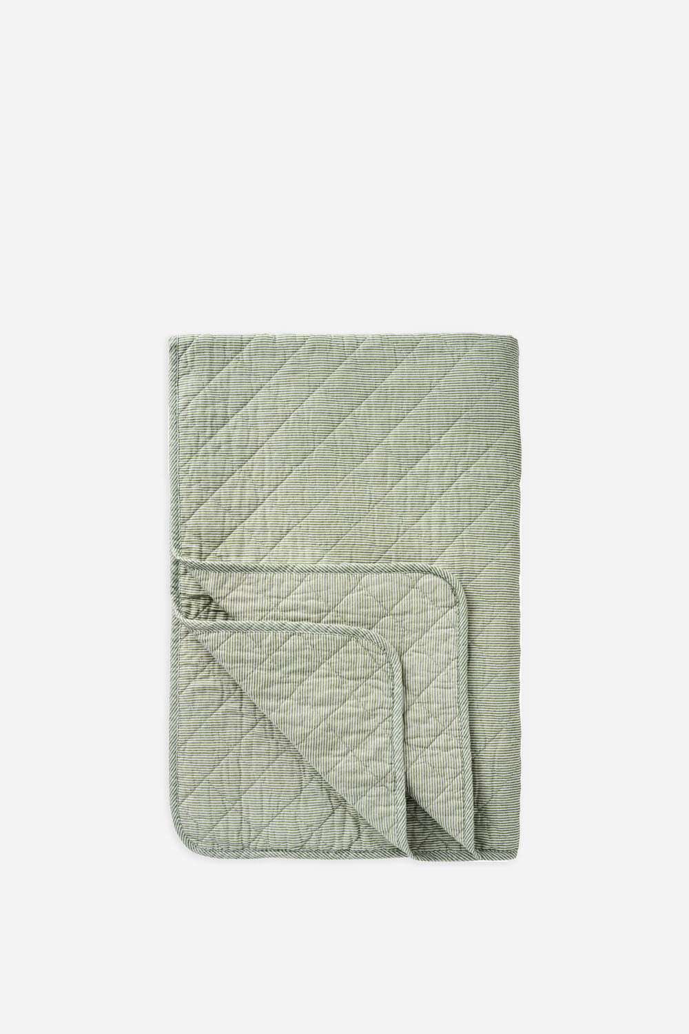 dusty green stripe quilt