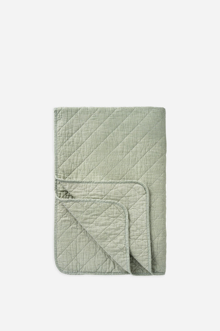 dusty green stripe quilt