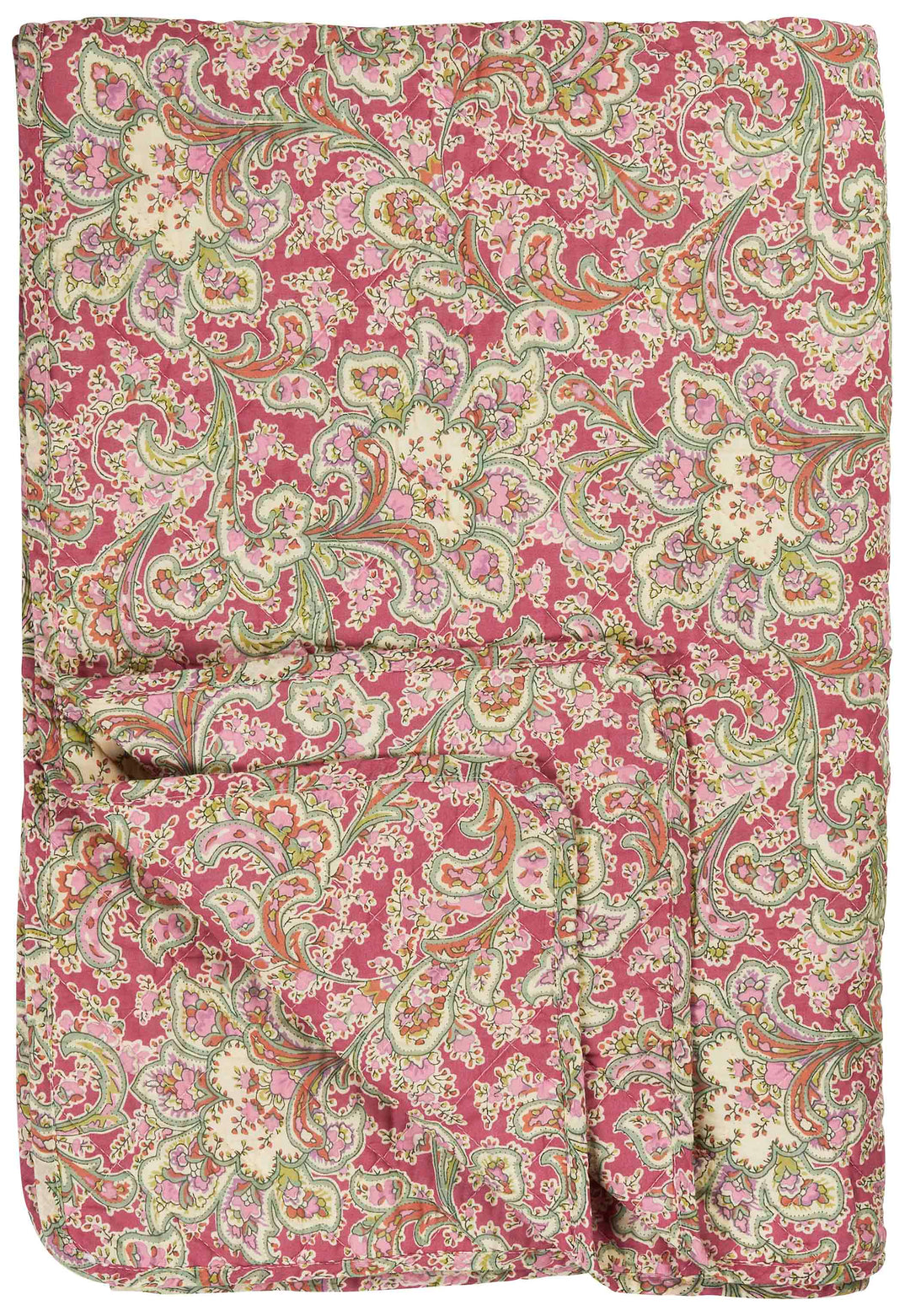 Cotton Quilt / Raspberry Paisley