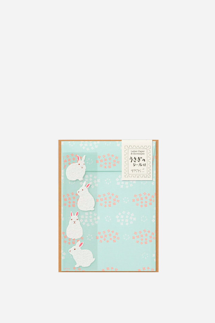 Midori Letter Set with Stickers Rabbit