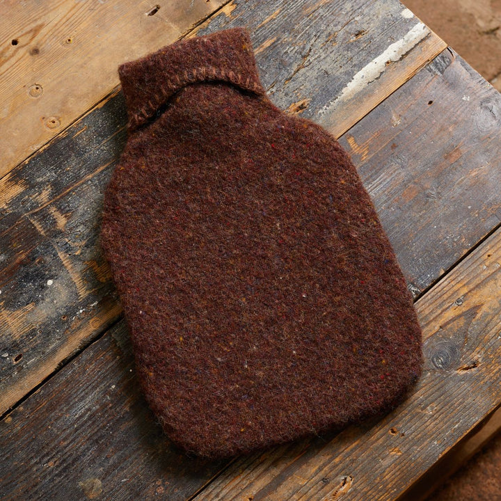 Recycled Wool Hot Water Bottle / Diagonal Coffee