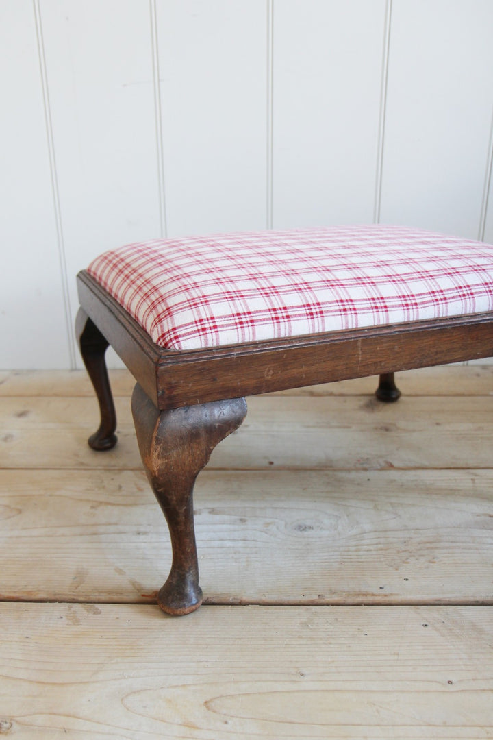 Footstool / Red Check