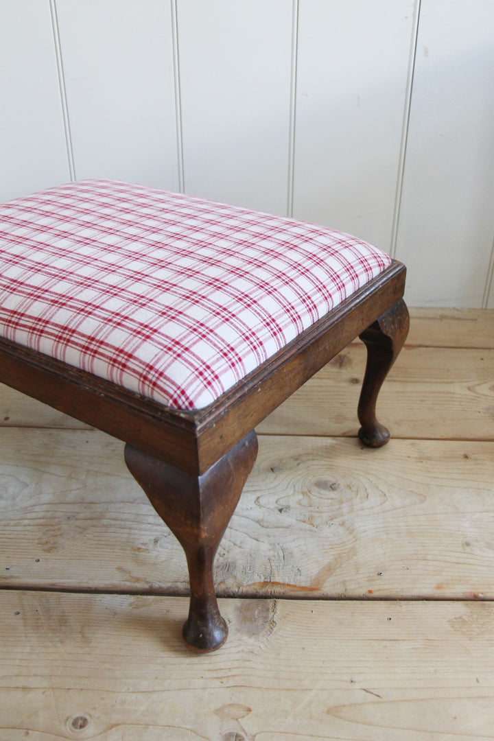 Footstool / Red Check