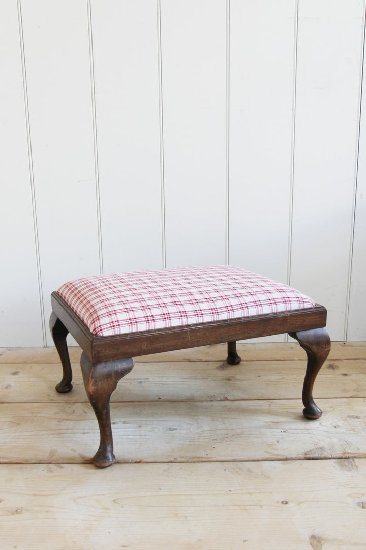 Footstool / Red Check